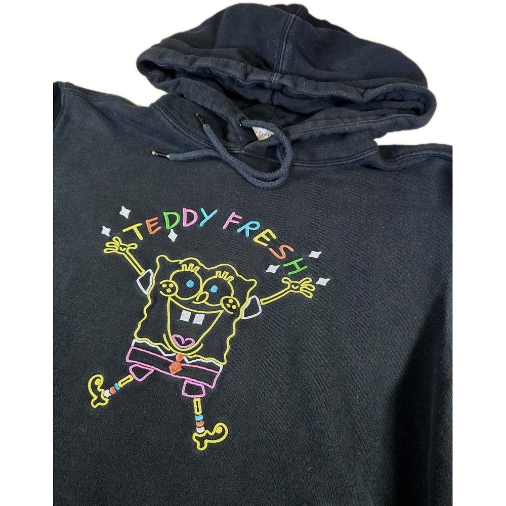 Teddy Fresh x SpongeBob‎ Hoodie Sweatshirt Black Size Small